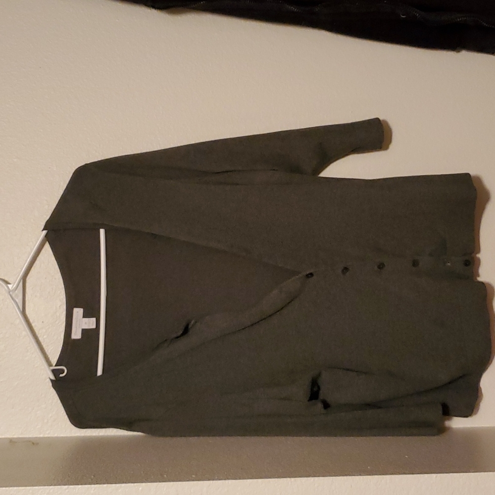 Charter Club 2X 3/4 sleeve grey cardigan